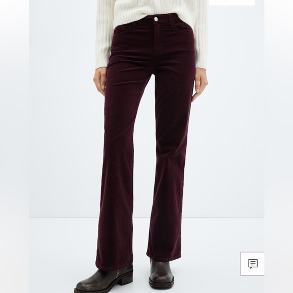 Mango mid-rise corduroy flare jeans - Picture 1 of 12